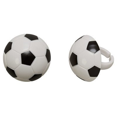 Soccer Ball Cupcake Rings - 24 pc