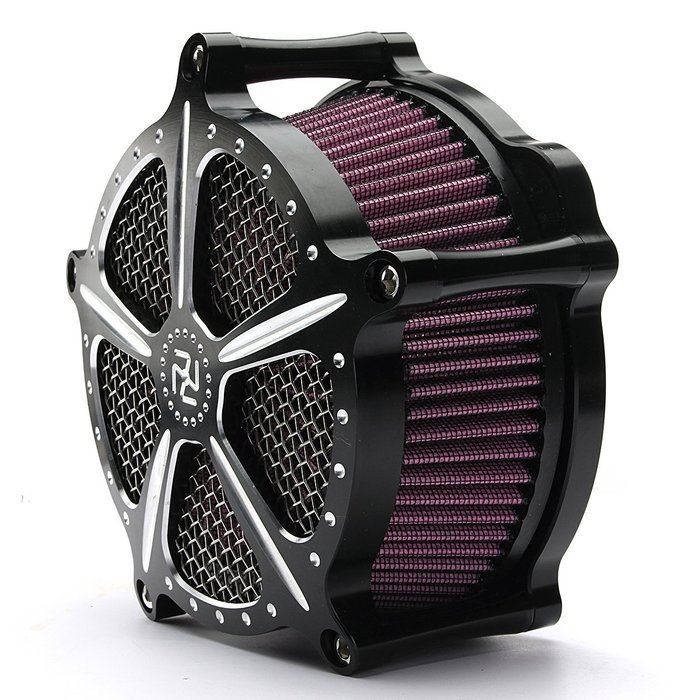 Air Filter,LOPEZ Black Air Cleaner Intake Filter Kits For 2008-2009 Motorcycle Harley Cross Bones Rocker Softail