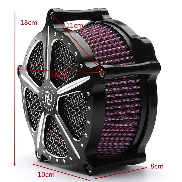 Air Filter,LOPEZ Black Air Cleaner Intake Filter Kits For 2008-2009 Motorcycle Harley Cross Bones Rocker Softail N2