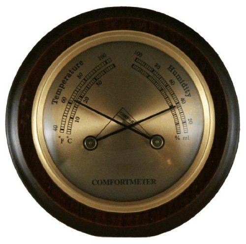 Ambient Weather WS-YG357 Cherry Finish Compact Traditional Temperature + Humidity Comfortmeter