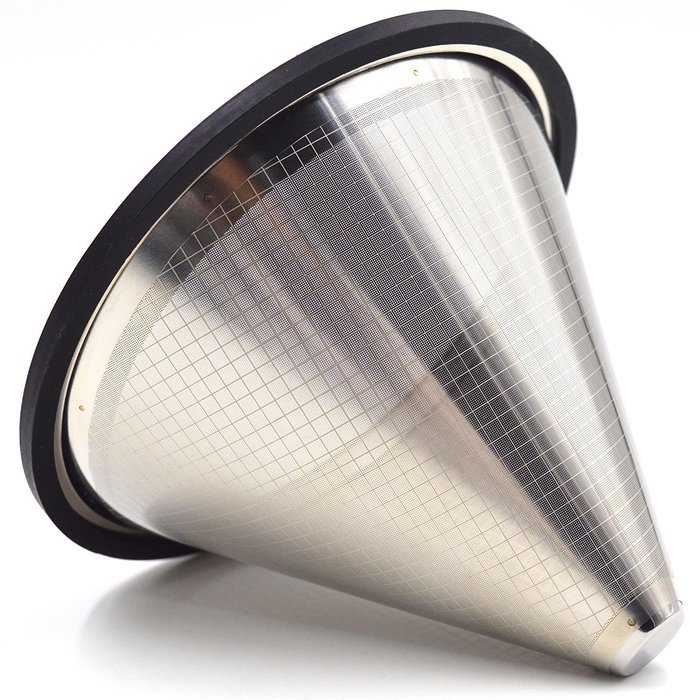 YC-houseware Reusable Cone Coffee Filter Stripe Designed Fine Mesh Stainless Steel Pour Over Dripper For Coffee...