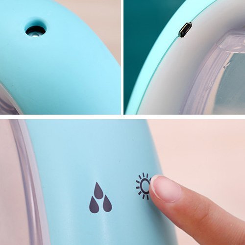 Rainbow Light Color Luminous Lamp Air Humidifier - Creative Message Board (Black) N2