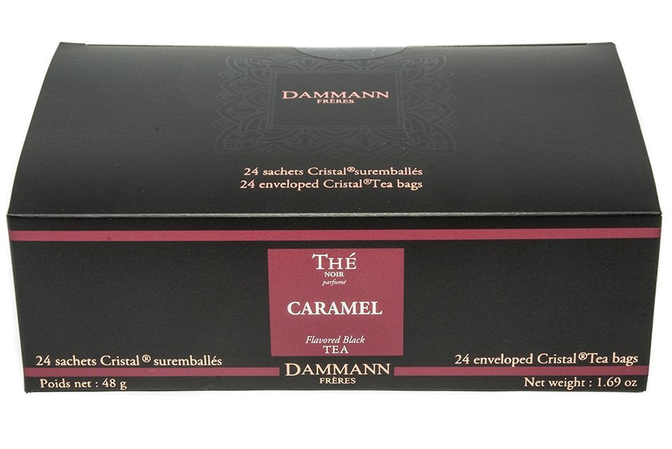 DAMMANN FRERES Caramel Toffee Flavored Black Tea, 24 Cristal Teabags