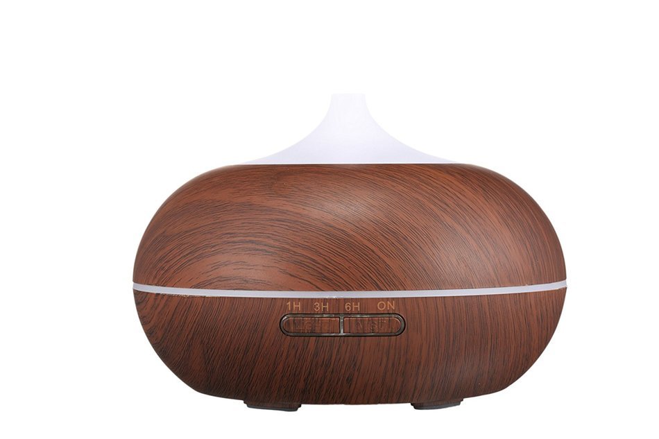300ml Aroma Essential Oil Diffuser Humidifier, Wood Grain Ultrasonic Cool Mist Humidifier for Office Home Bedroom... N3