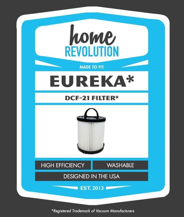 Eureka DCF-21 Home Revolution Brand Washable Reusable Allergen Filter Replacement; Made to fit Eureka Upright... N6