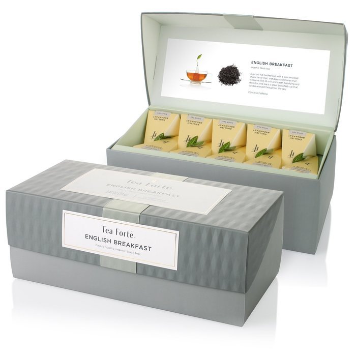 Tea Fort&eacute;&reg; Presentation Box with 20 Handcrafted Pyramid Tea Infusers - English Breakfast Black Tea N3