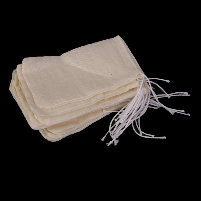 50pcs Drawstring Bags Nut Milk Tea Fruit Juice Strainer Filter Bag (white, 11 x 8cm) N4