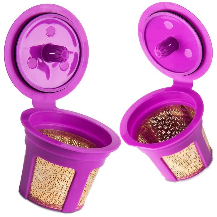 MG Coffee-2Pack 24K GOLD K-Cup Reusable Filter for Keurig 2.0/1.0 Small Single K-Cup