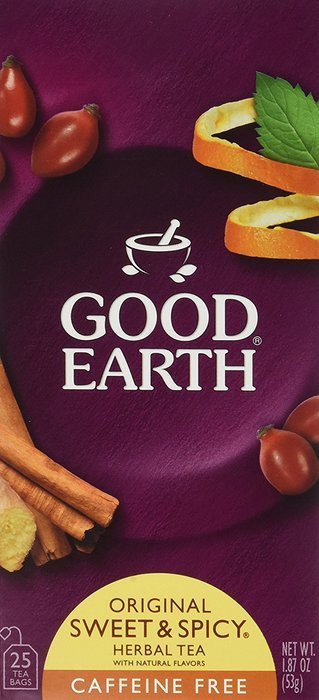 Good Earth Tea Original Caffeine Free, 25-Count Boxes (Pack of 6)