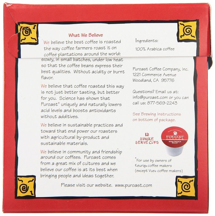 Puroast Low Acid Coffee House Blend Single Serve, 2.0 Keurig Compatible, 4.88 Ounce N4