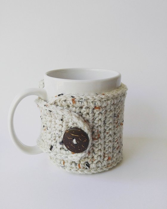 Handmade Coffee Mug Cozy Oatmeal