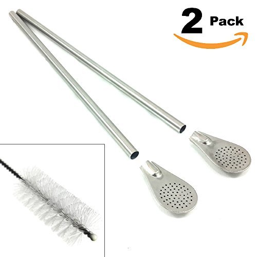 Steelution: Bombilla Filter Straw for Yerba Mate, Loose Tea, with Easy-clean Filter and Straw CleanerShips in...