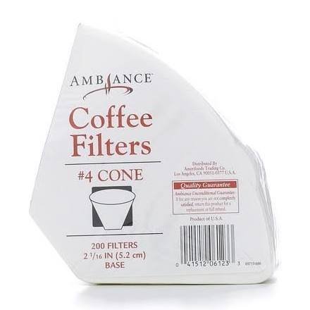 Ambiance Coffee Filters #4 Cone - 200 Filters
