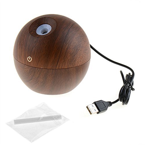 SORCO Mini 130ML Ultrasonic Aroma Diffuser Mist Maker Diffuser Purifier Atomizer Humidifier with USB Lamp Wood... N3