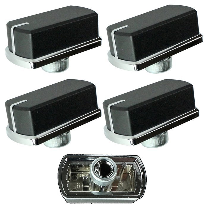 Belling Hob Oven Cooker Control Switch Knobs (Black / Silver, Pack of 5)