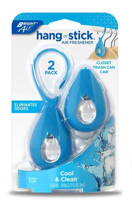BRIGHT Air Hang or Stick Air Freshener 2 Pack - Cool and Clean Fragrance