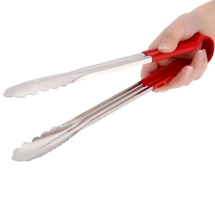 14" Multi-functional Stainless Steel Cake Bread Tongs Food Clip BBQ Kitchen Tool N2