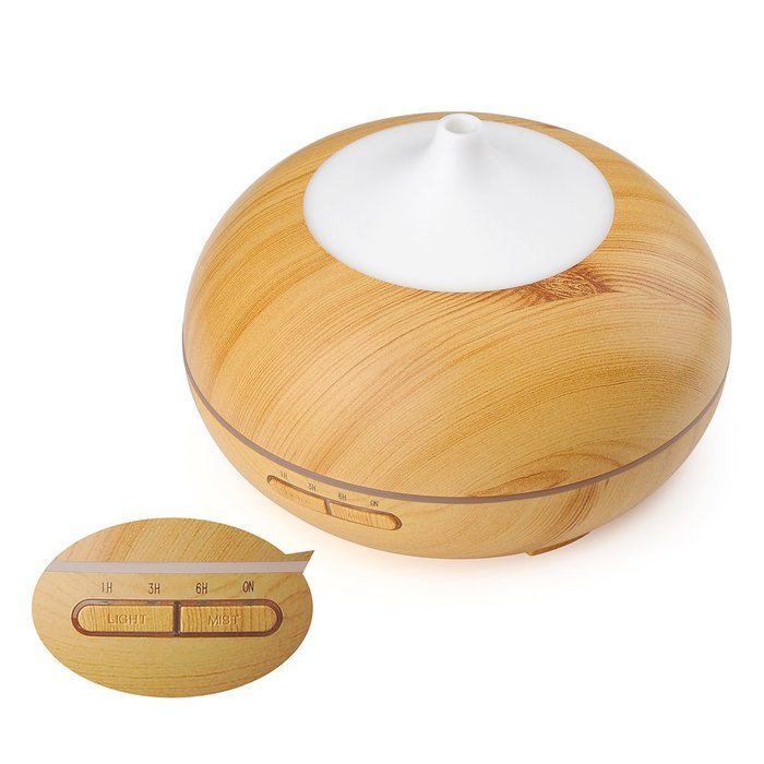 VicTec New Wood Grain 300ml Aroma Essential Oil Diffuser Ultrasonic Cool Mist Whisper-Quiet Humidifier with 7... N4