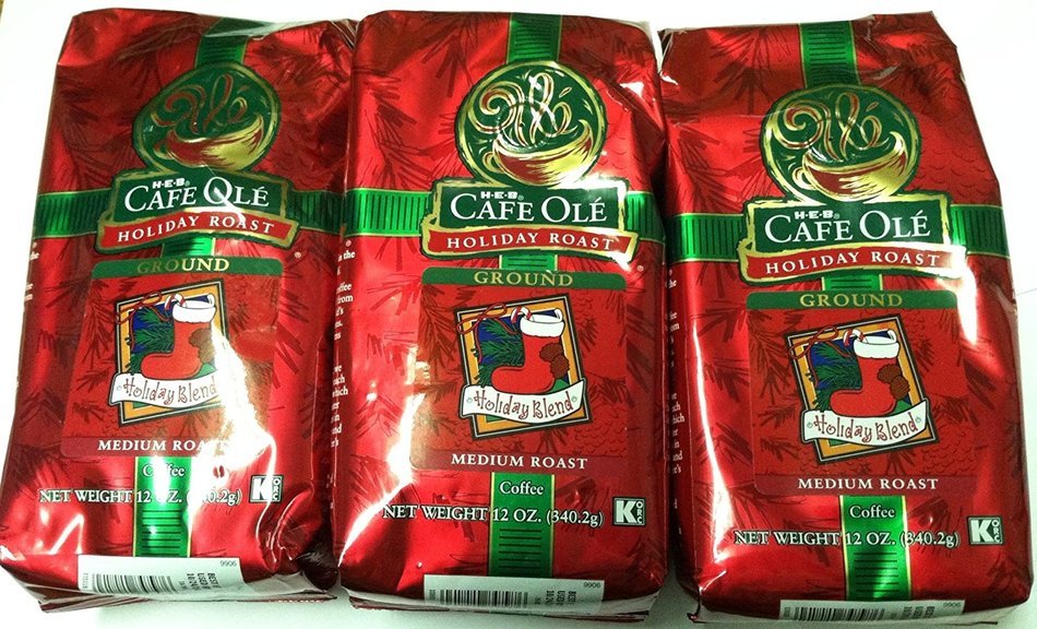 HEB Cafe Ole Ground Coffee 12oz Bag (Pack of 3) (Taste of San Antonio) N6