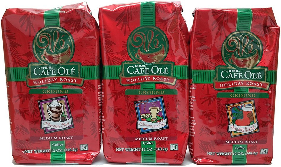 HEB Cafe Ole Ground Coffee 12oz Bag (Pack of 3) (Taste of San Antonio) N7