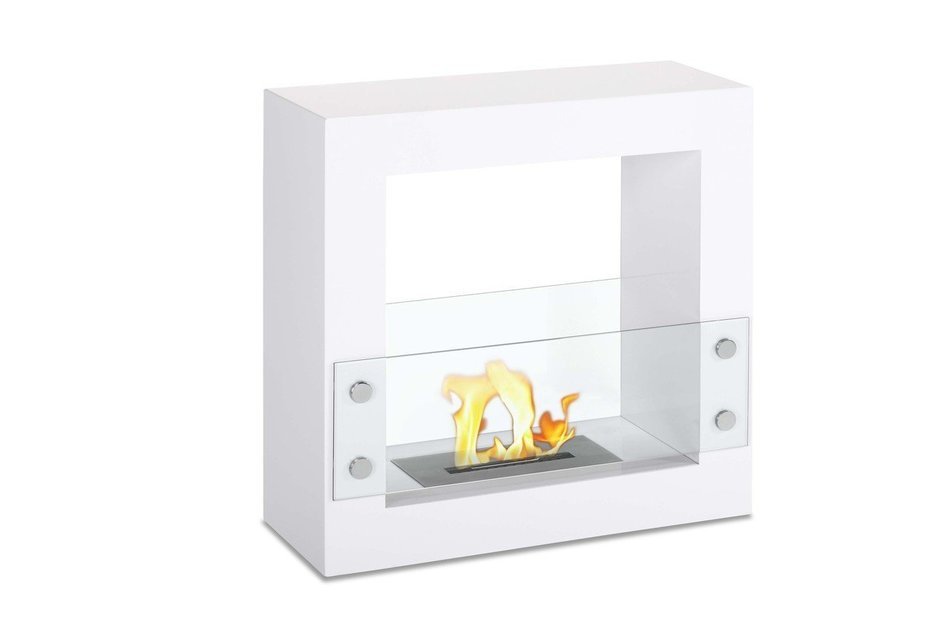 Ignis Tectum Mini White Freestanding Ventless Ethanol Fireplace N4