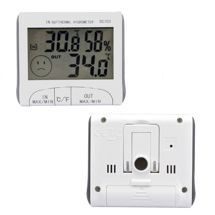 iKKEGOL 2.9 inch LCD Digital Indoor Outdoor Hygrometer Temperature Humidity Meter with Probe 0.9 Meter Sensing... N6