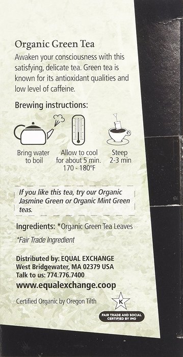 Equal Exchange Organic Green Tea, 20-Count (Pack of 3) N4