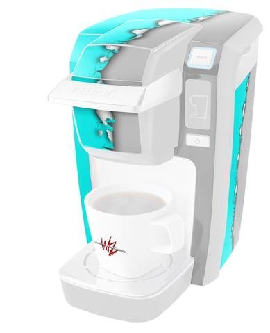 Ripped Colors Neon Teal Gray - Decal Style Vinyl Skin fits Keurig K10 Mini Plus Coffee Makers (KEURIG NOT INCLUDED)