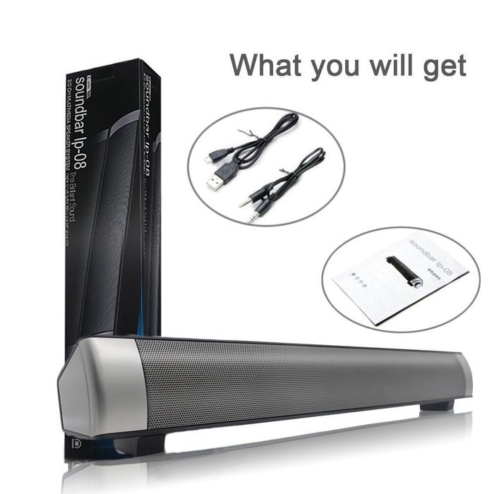 Solarphy Bluetooth Sound Bar 2*5W Wireless Subwoofer Speaker Bluetooth 3.0 Small TV Soundbar Support 3.5mm AUX...