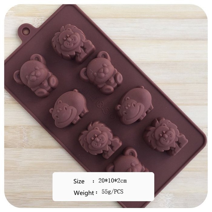 YYZP Silicone Cake Mold Chocolate Mold Cute Hippo Bear Lion Shape (1 pcs)