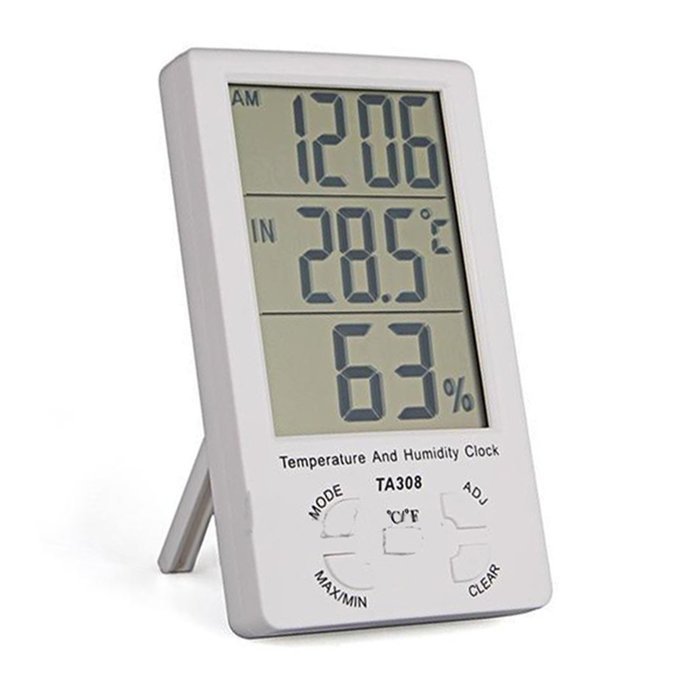 White Hygrometer New LCD Digital Temperature Humidity Meter In/Outdoors