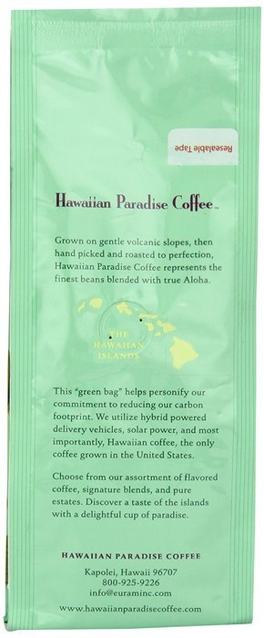 Hawaiian Paradise Coffee 10% Kona Nut Ground Coffee, Chocolate Macadamia, 7 Ounce N2