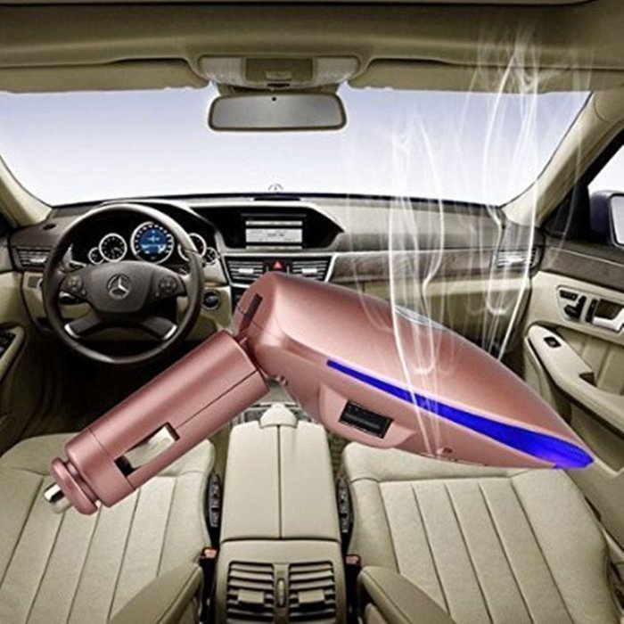 Kevenanna Car air Freshener ,Car Ionic Air Purifier with Dual Port USB car Charger Removes Cigarette Smoke, Bacteria... N9