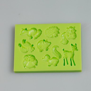 Y&XL&H Jungle Animals Owl Squirrel Silicone Polymer Clay Mold Cake Decoration Tools Fimo Fondant Chocolate Candy...