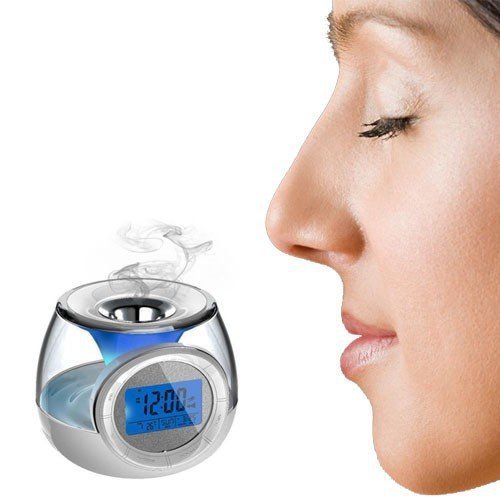 Aroma Heater and Livingcolors Light,digital Alarm Clock LED Colorful Changing Light with Aroma Diffusing
