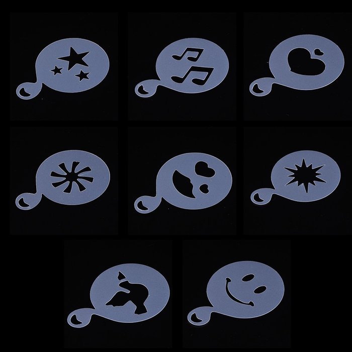 AIHOME Christmas Plastic Coffee Flowers Die Fancy Coffee Printing Template Model Milk Foam Spray Tool 8pcs for... N2
