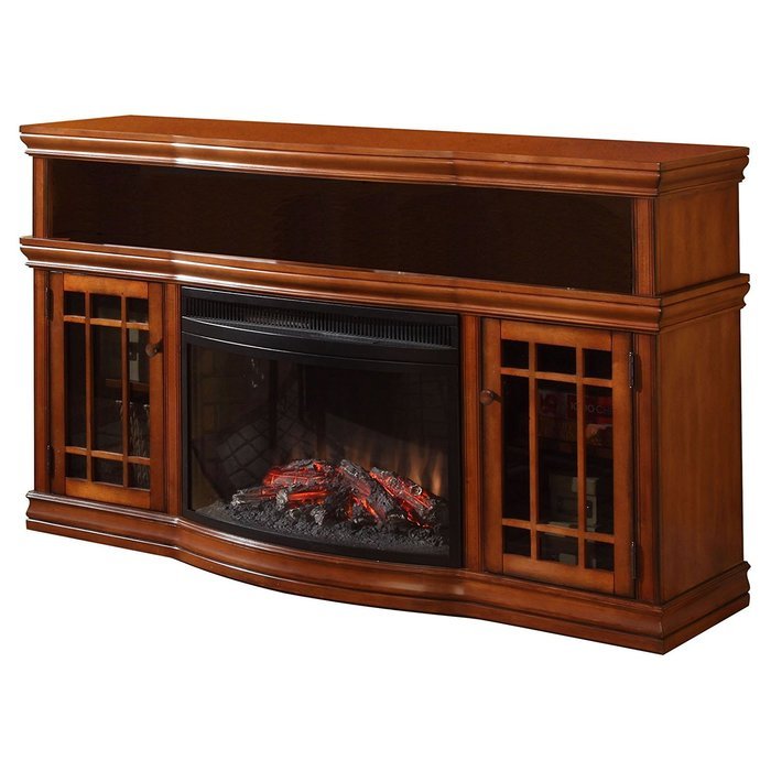 Dwyer 57" TV Stand with Electric Fireplace Finish: Burnished Pecan