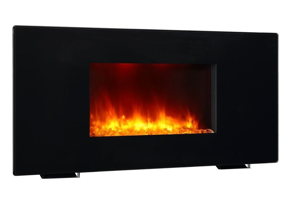 PuraFlame Galena Black 36 inch Remote Control Portable & Wall-mounted Flat Panel Fireplace Heater, 13 Multi-color... N2