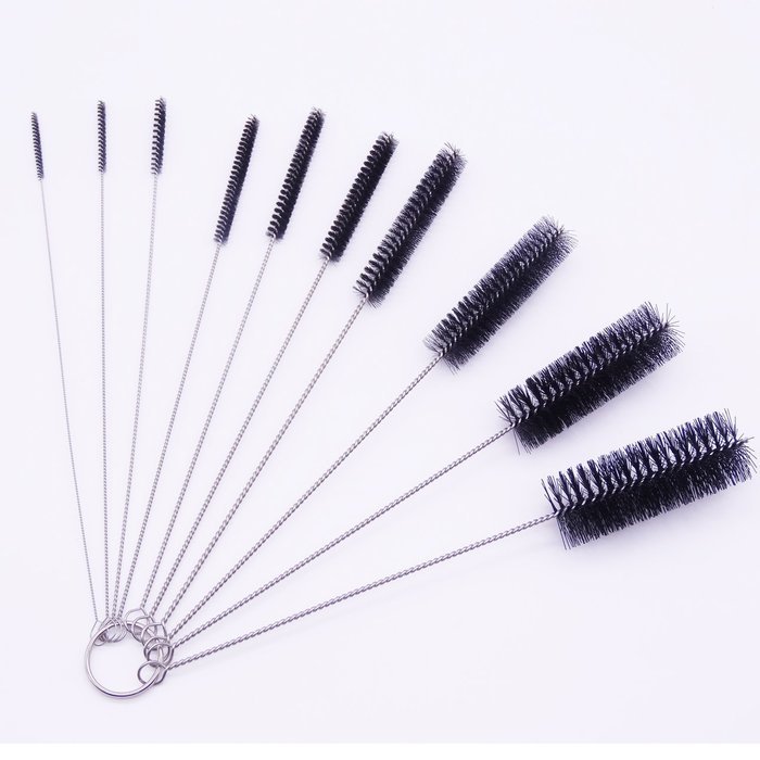 Maveek 8.2" Inch Black Nylon Tube Brush Pipe Cleaning Brushes,Set of 10