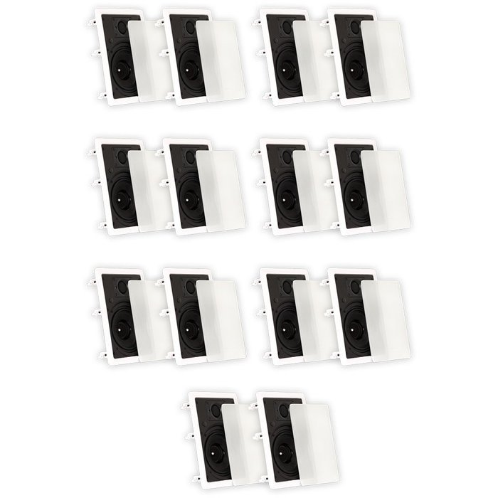 Theater Solutions TSS6W In Wall 6.5" Speakers Surround Sound Home Theater Deluxe 7 Pair Pack 7TSS6W