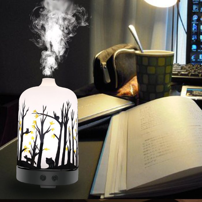 COOSA 100ml US Standard Plug Ultrasonic Aromatherapy Essential Oil Diffuser Cool Aroma Mist Humidifier with Multi-colored... N8