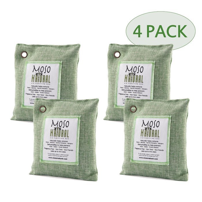Moso Natural 200gm Air Purifying Bag, Green, 4-Pack N3