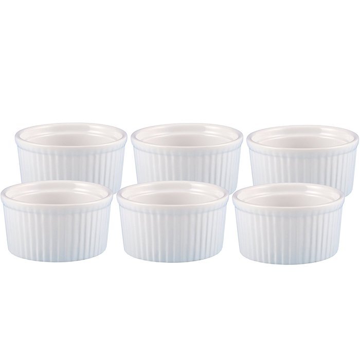 Creative Home Set of 6 Ceramic Ramekin, 3 oz, White