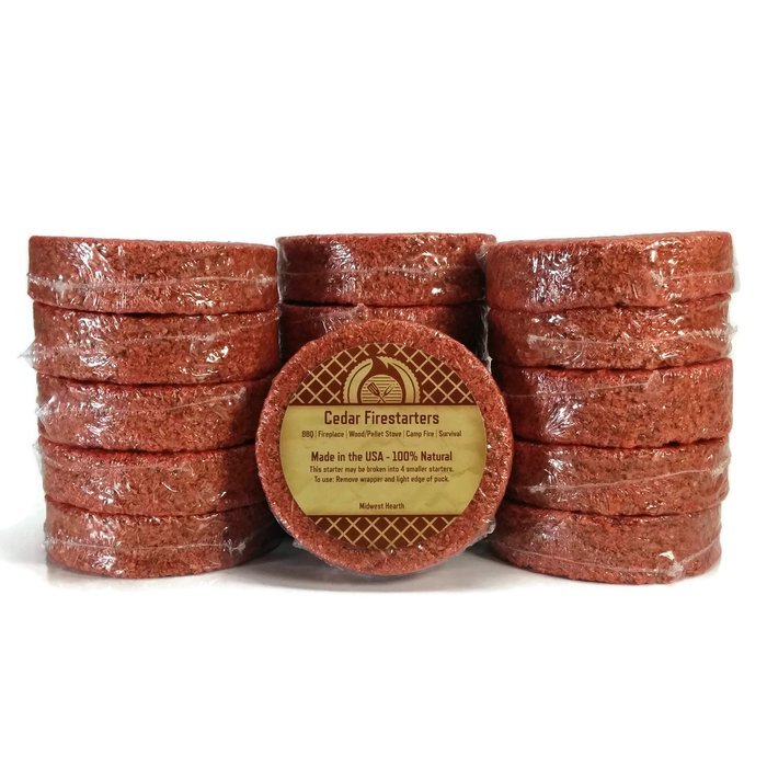 Midwest Hearth Cedar Fire Starters - All Purpose Super Cedar Fire Starter - 100% Natural - Made in the USA - BBQ... N2