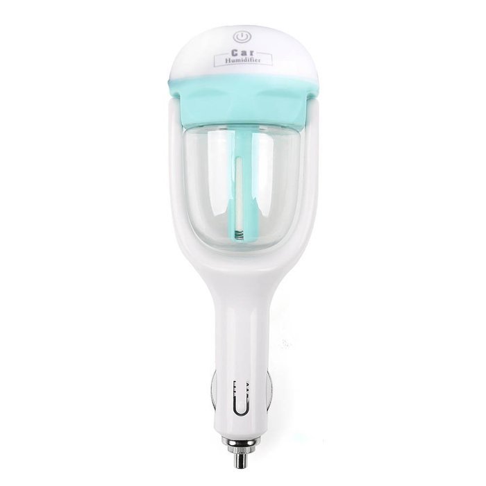 Mini Car Air Humidifier Diffuser Essential Oil Ultrasonic Aroma Mist Purifier (Blue) N13