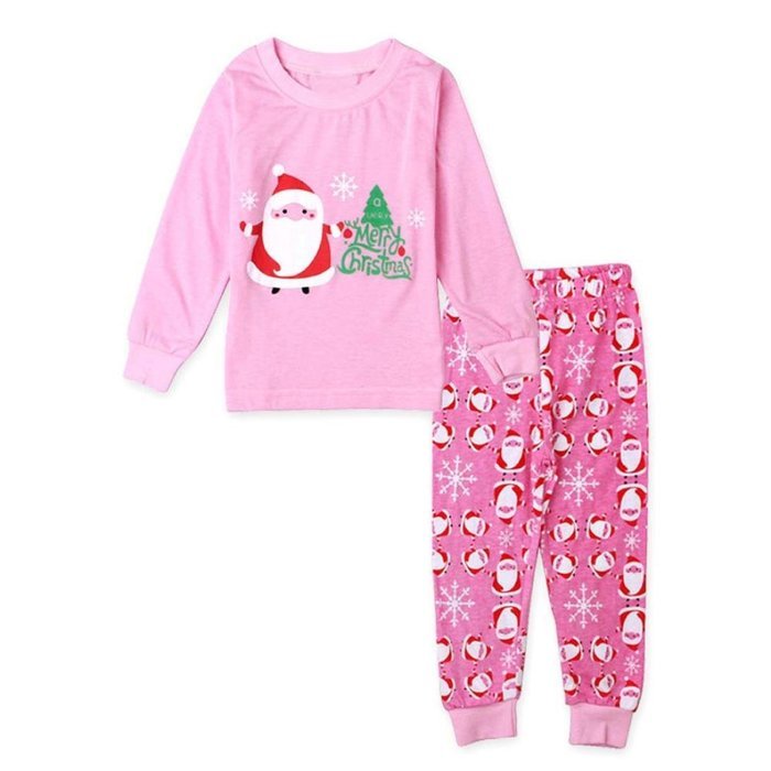 Sleepwear ,BeautyVan Baby Kid Outfit Clothes Christmas Santa Claus T-shirt Top+Long Pants Suit Set (2, Pink) N2