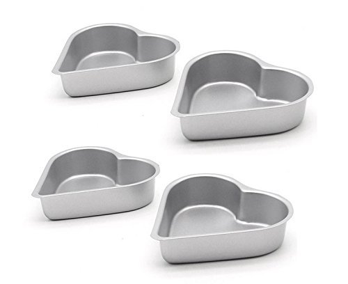 Astra shop Non-Stick Mini Heart Pan Cake Pan, Set of 4