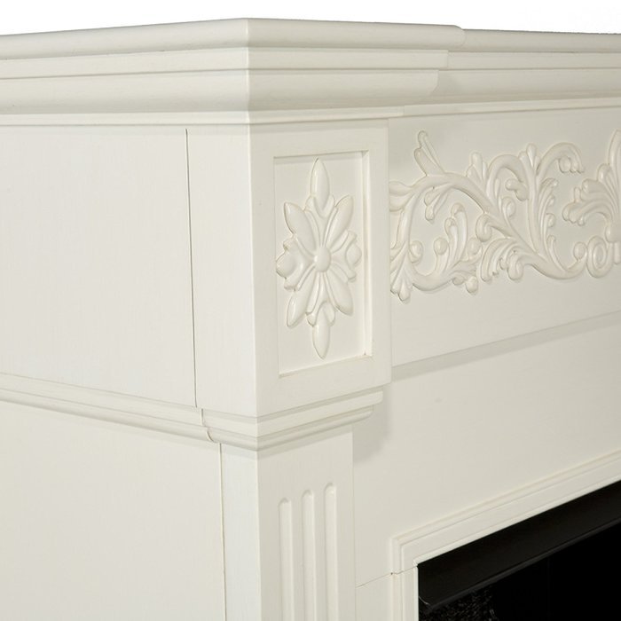 Calvert Carved Electric Fireplace - Ivory N5