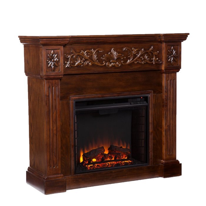 Calvert Carved Electric Fireplace - Ivory N6
