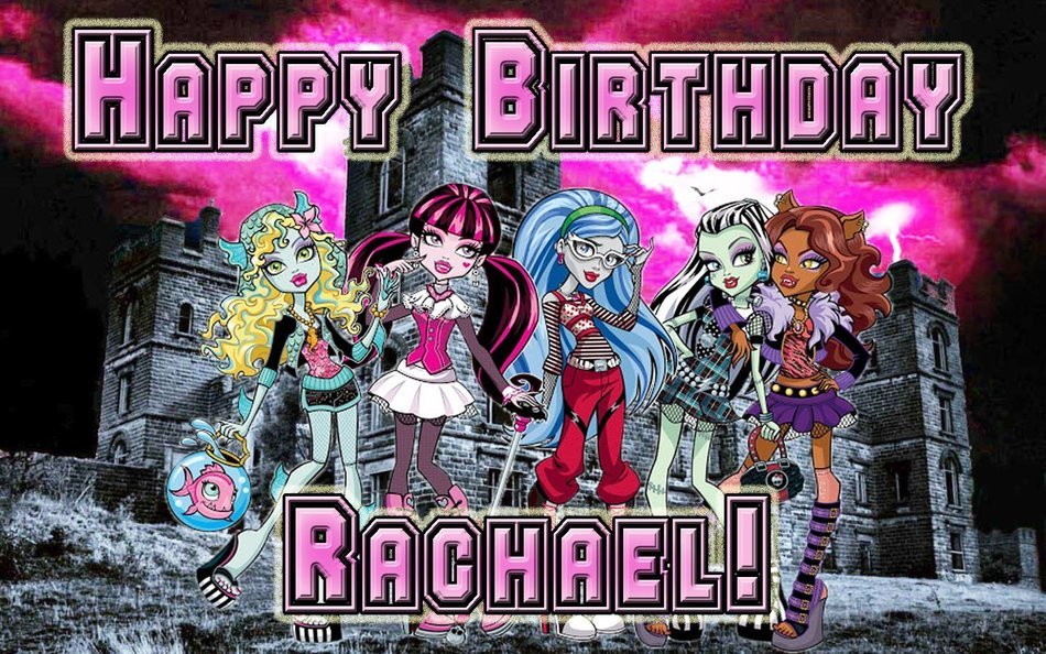 Monster High &ldquo;Night School&rdquo; 1/4 Sheet Edible Photo Birthday Cake Topper. ~ Personalized!